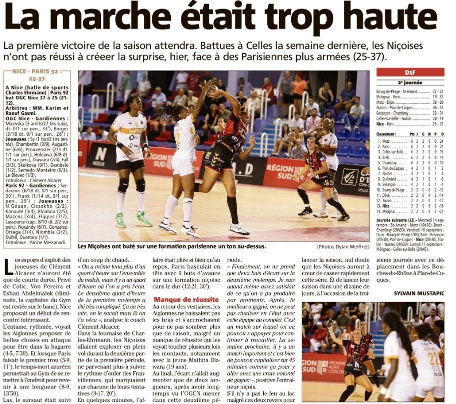 OGCN Handball La marche était trop haute